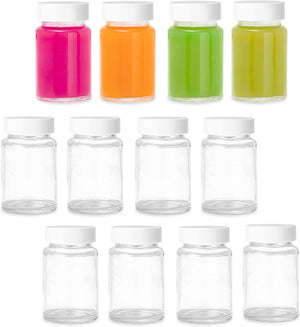 Crutello Juice Shot Bottle - 12 Pack Glass 2 oz  Clear Glass Beverage Bottle, Storage Container for Juice, Shots, Liquids, Leak Proof