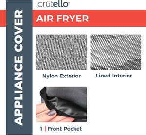 Crutello Air Fryer Appliance Cover with Storage Pockets for 2.8-4.8 Quart Fryers, Fits Various Brands