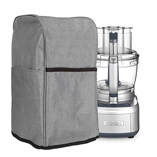 Crutello Food Processor Appliance Cover with Storage Pockets for Medium Elemental 8-13 Cup Processor