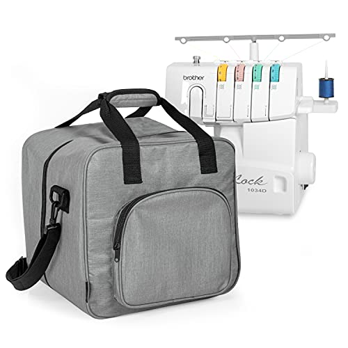 Crutello Serger Case - Universal Sewing Machine Carrying Bag with Storage Pockets for Accessories